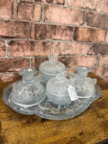 Vintage Frosted Glass Vanity Set