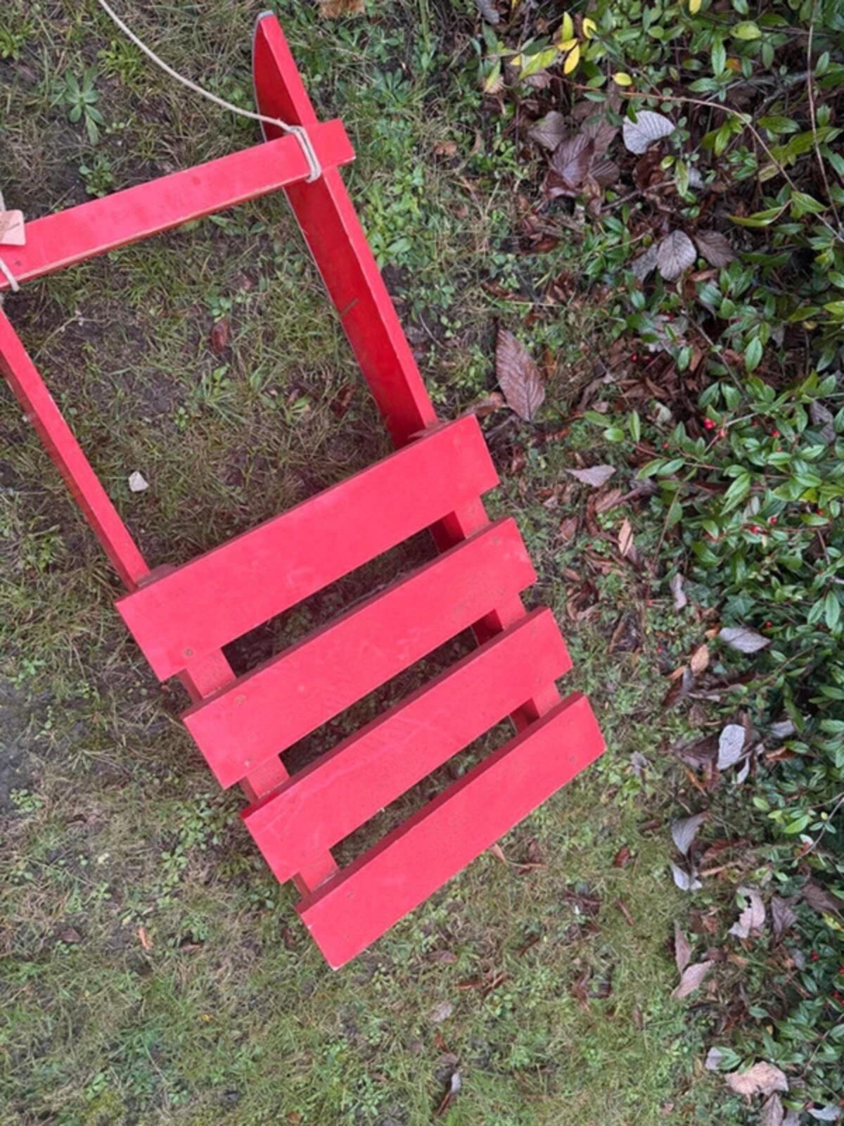 Vintage Wooden Red Sleigh