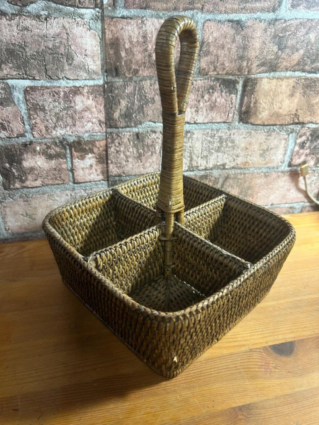 Vintage Rattan Storage Caddy
