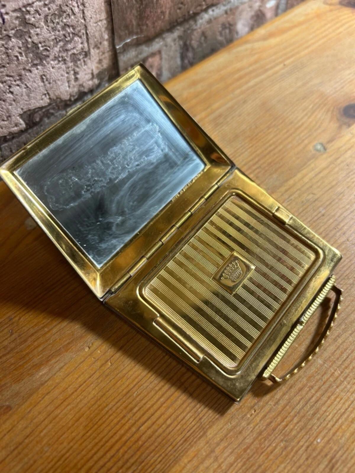Vintage Mascot Powder Compact Handbag Map