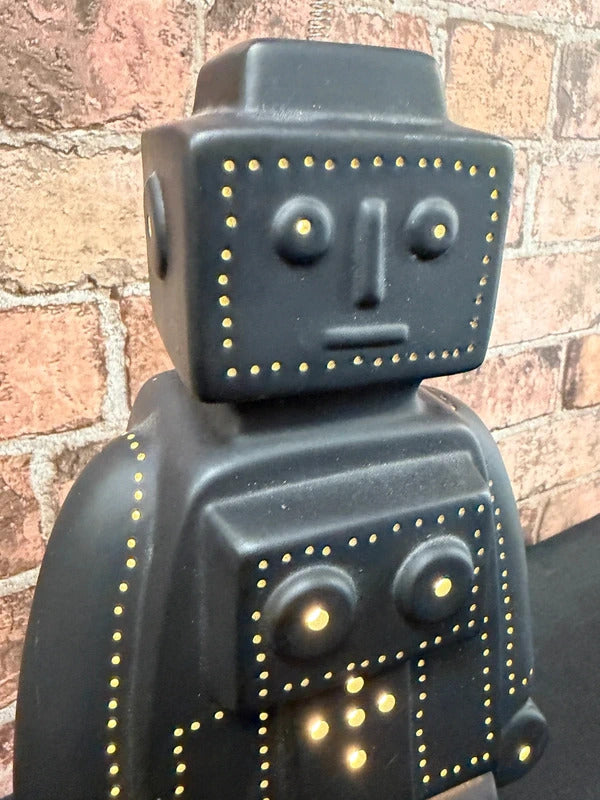 Black Ceramic Robot Lamp