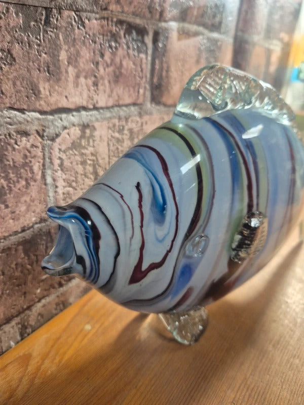 Vintage large handblown glass fish