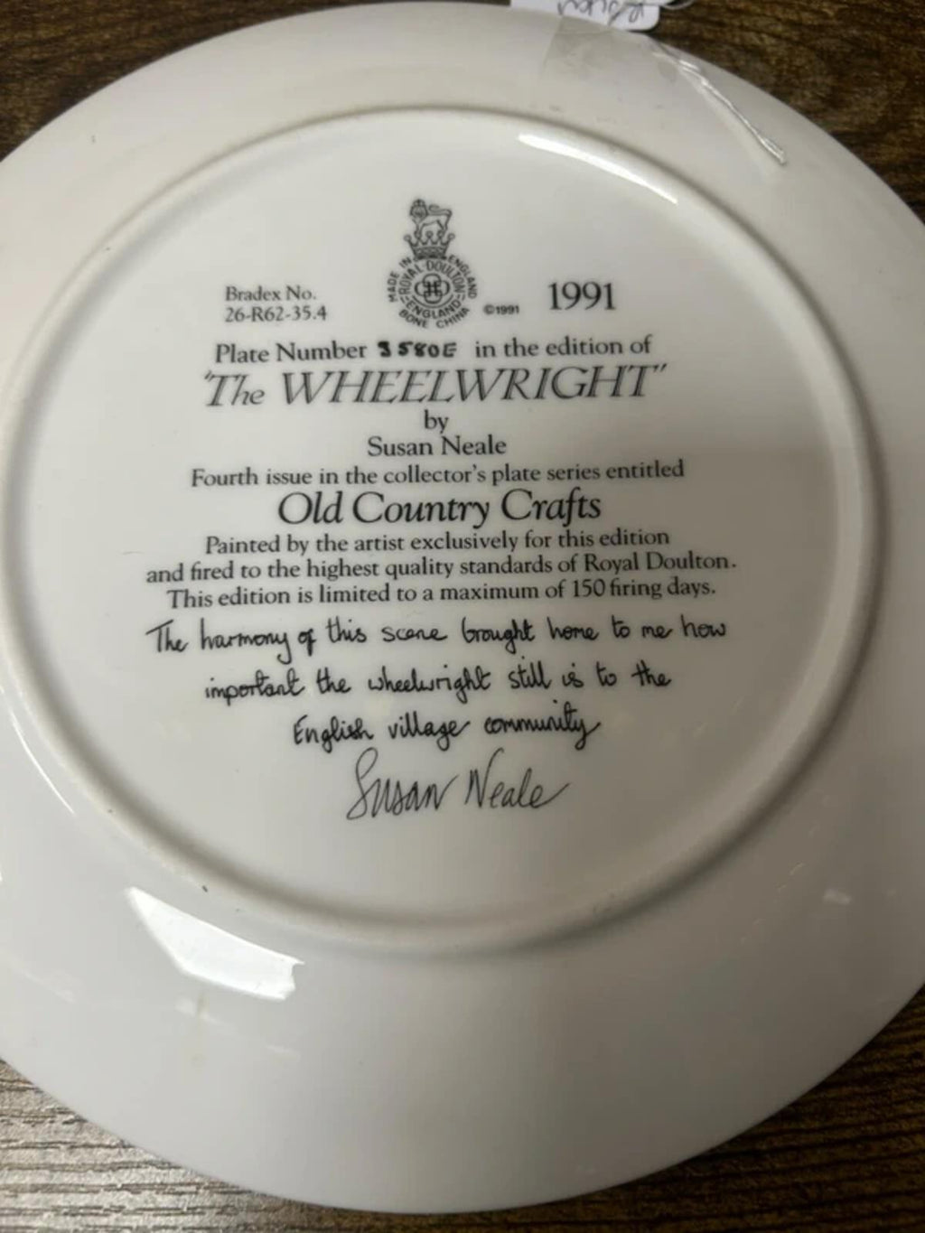 Royal Doulton The Wheelwright Ceramic Plate