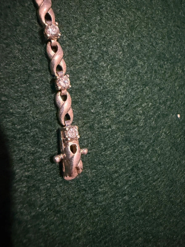 Silver 925 Hallmarked Criss Cross Bracelet