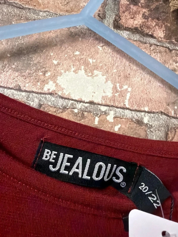Be Jealous burgundy top - size 20