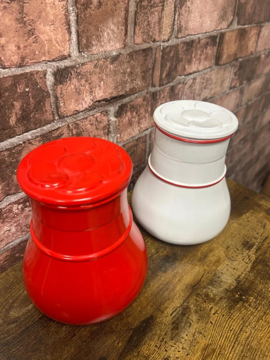 Pair of 1970's Verrerie Du Gier Pop Art Glass Jars