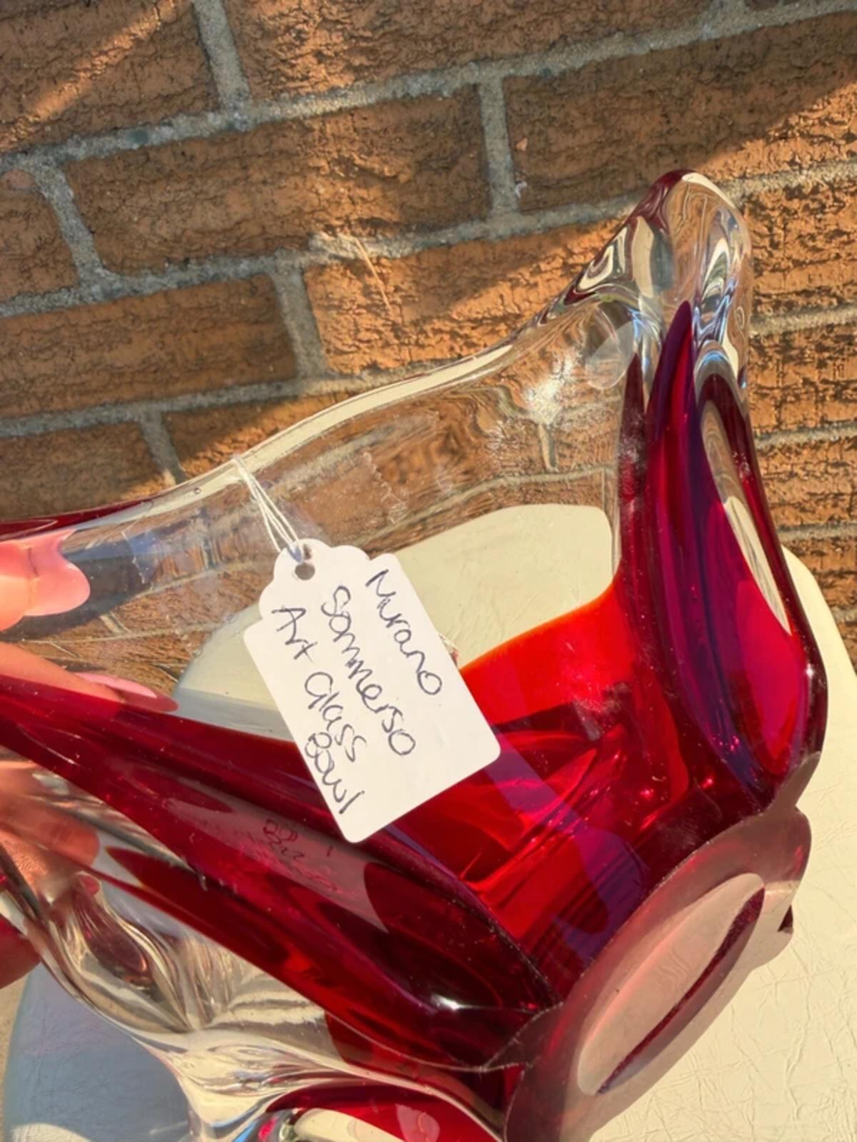 Murano Sommerso Art Glass Bowl