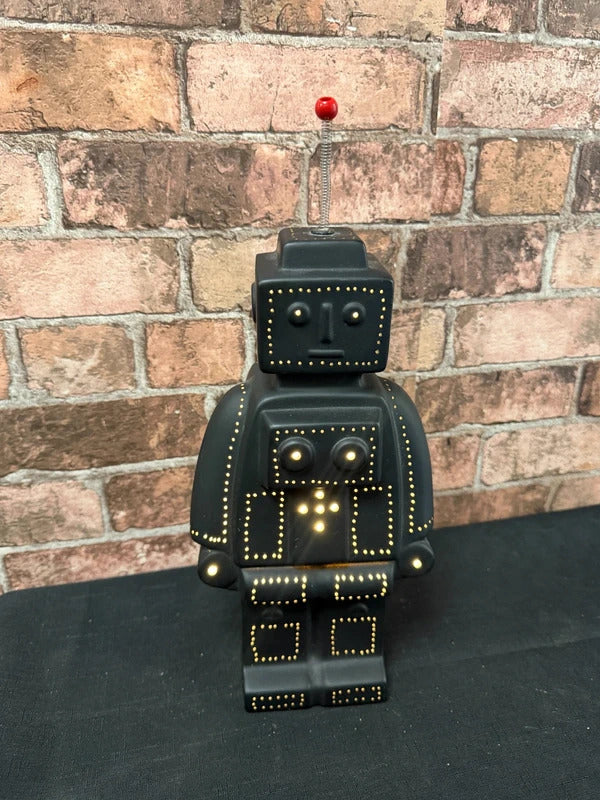 Black Ceramic Robot Lamp