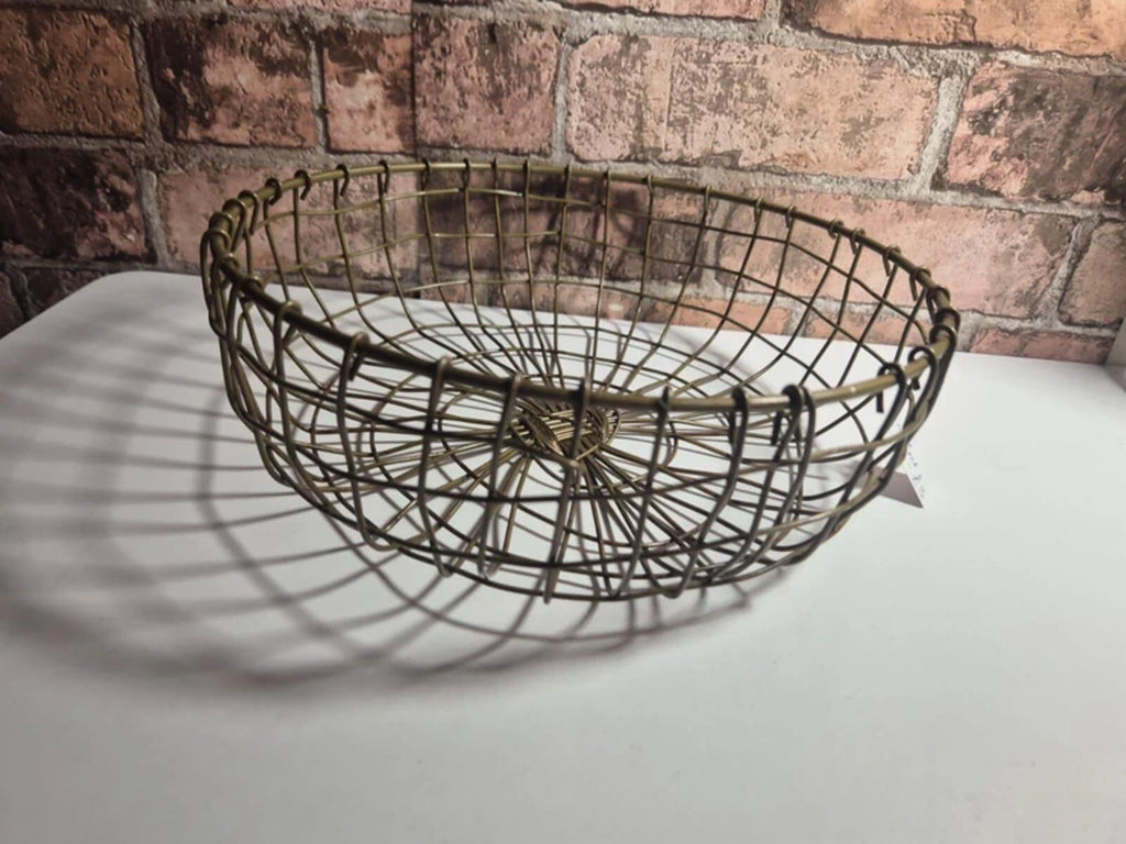 Round Wire Gold Basket