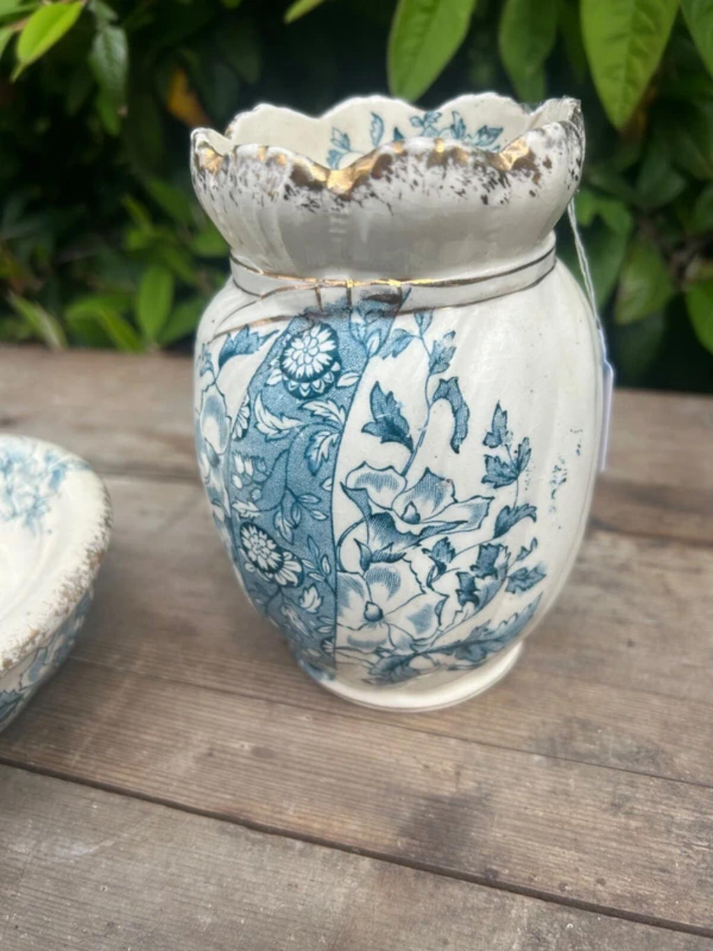 Vintage Ceramic Soap Dish and Pot Set