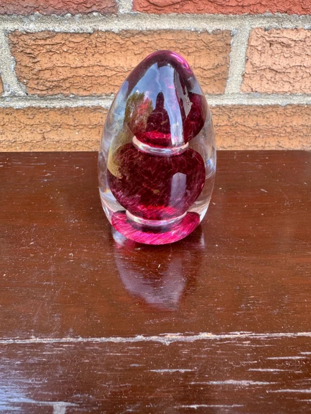Cranberry Flecked Paperweight