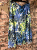 EWM Blue and Green Midi Skirt - Size 18