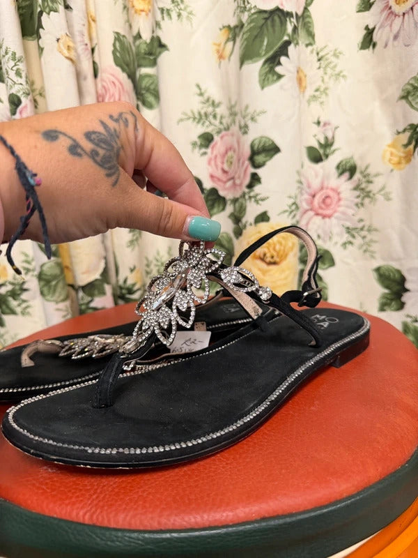 Moda in Pelle Black sandals - size 6.5 UK
