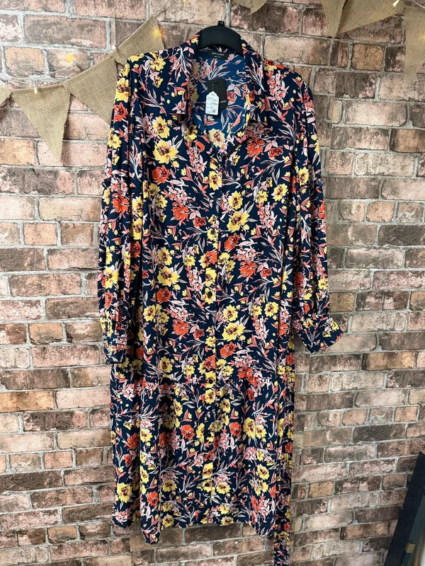 JD Williams Floral Multicolour Dress - Size 24