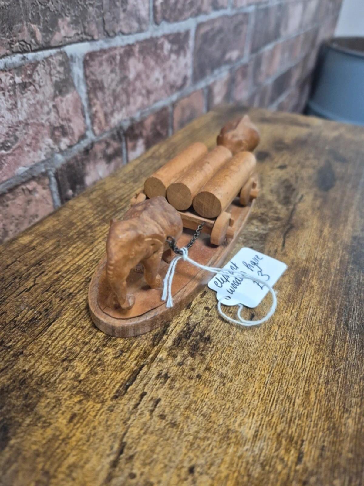 Wooden Elephant Figure