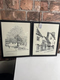 Set of Four Vintage Black and White 'Royston" Prints