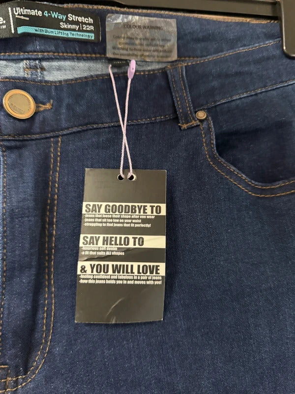Simply Be 4 Way Stretch Skinny Jeans - Size 22 Regular