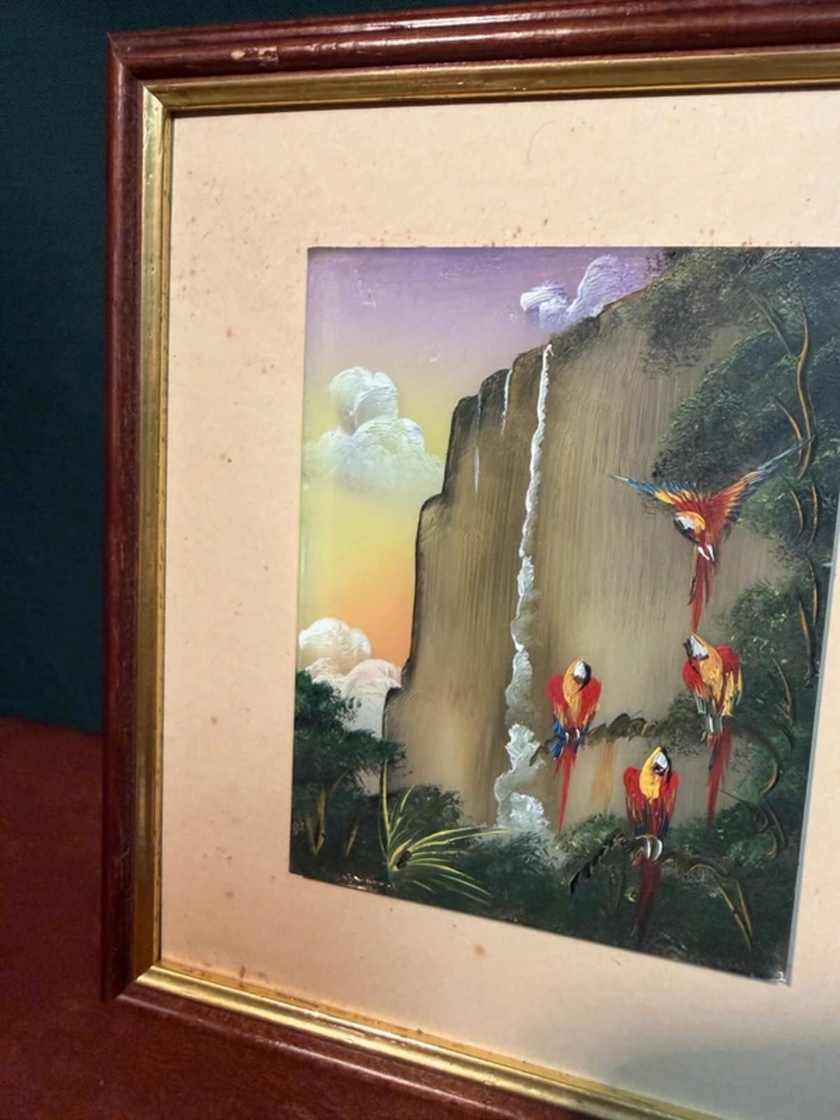 Tropical Themed Tryptic Framed Painting