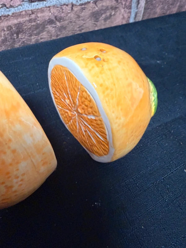 Ceramic Orange Salt and Pepper Pots