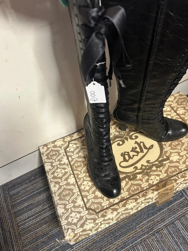 Ash Farah Leather Lace Up Boots - Size 3