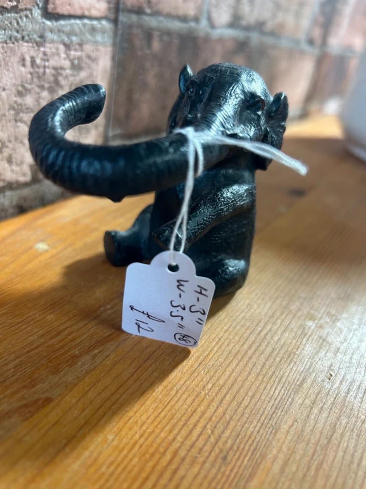 Cast Iron Elephant Ring Holder Figurine
