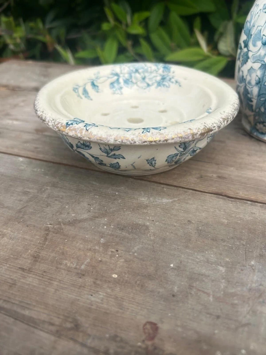 Vintage Ceramic Soap Dish and Pot Set