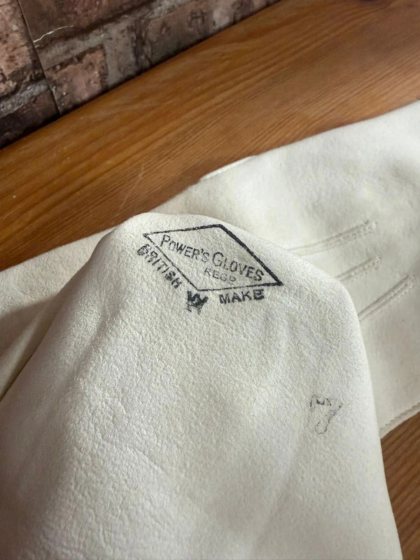Vintage British Made Cream 'Powers' Ladies Gloves