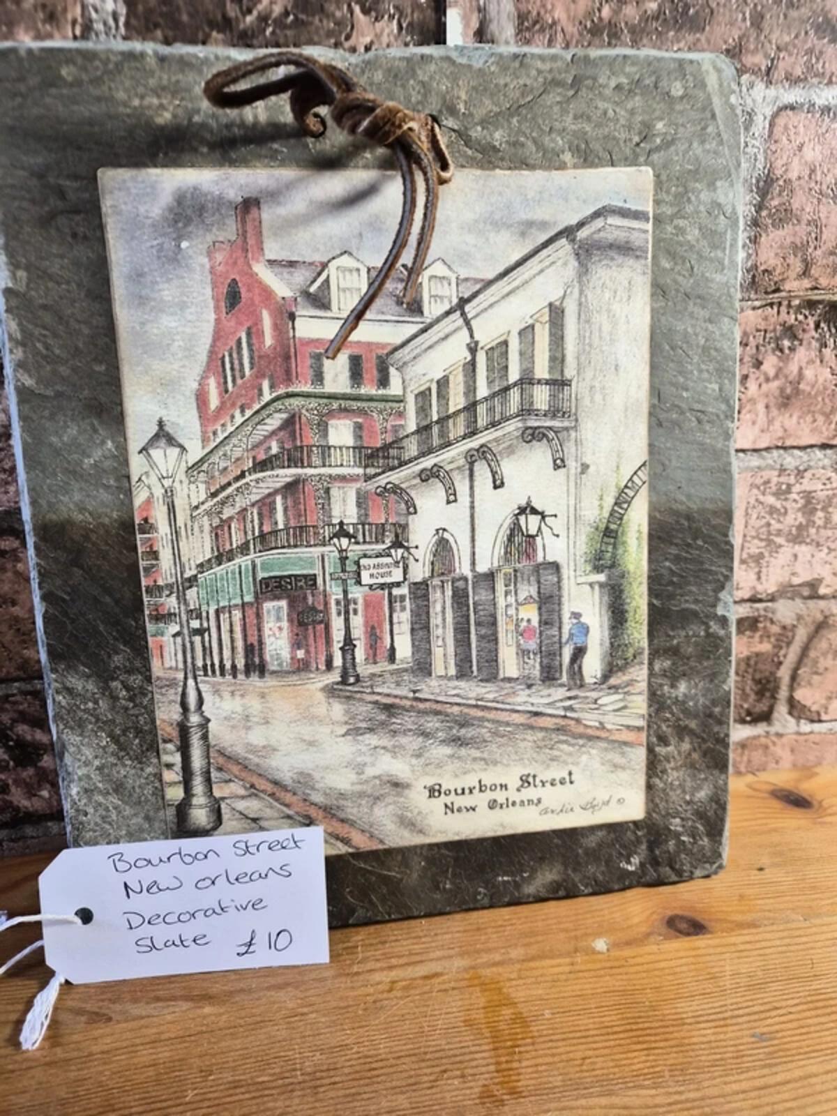 Bourbon Street New Orleans Decorative Slate