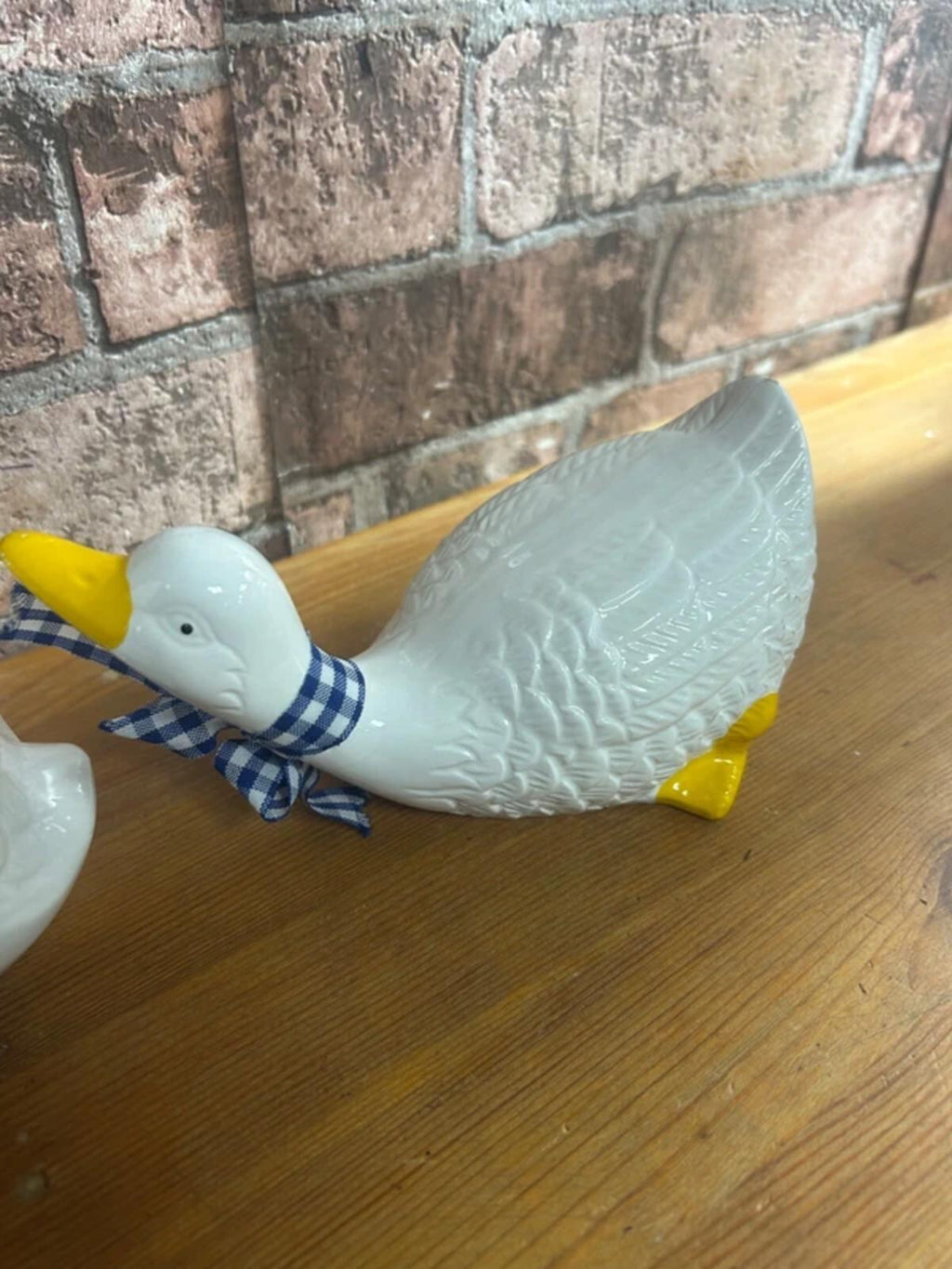 Pair of Ceramic Duck Ornaments