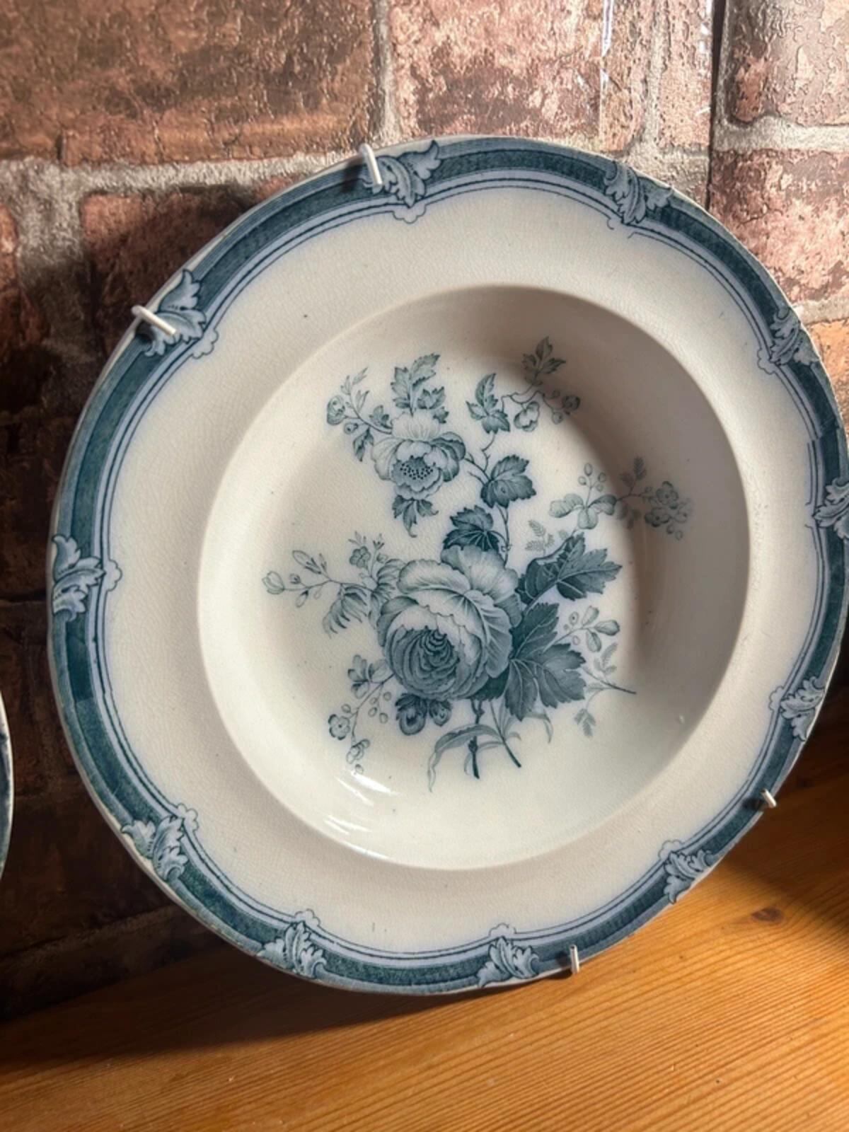 Pair of Antique Alcock Bone China "Flora" Bowls 1830-1859