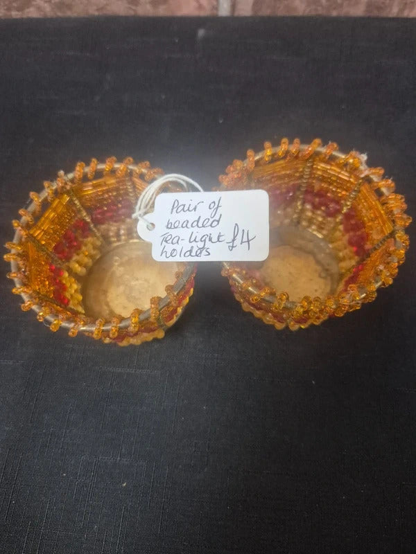 Beaded tea light holders