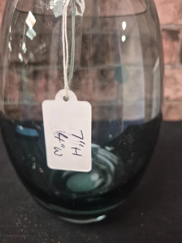 M&S green glass vase