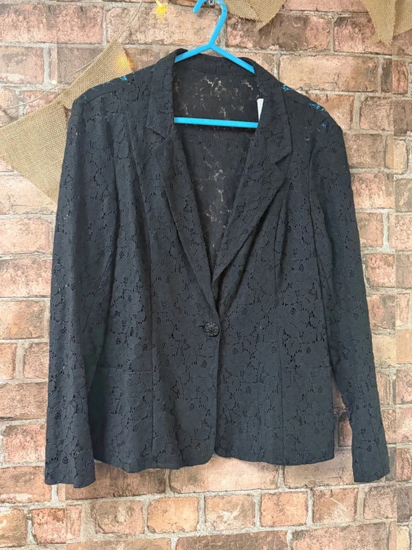 Black lace blouse - size 14
