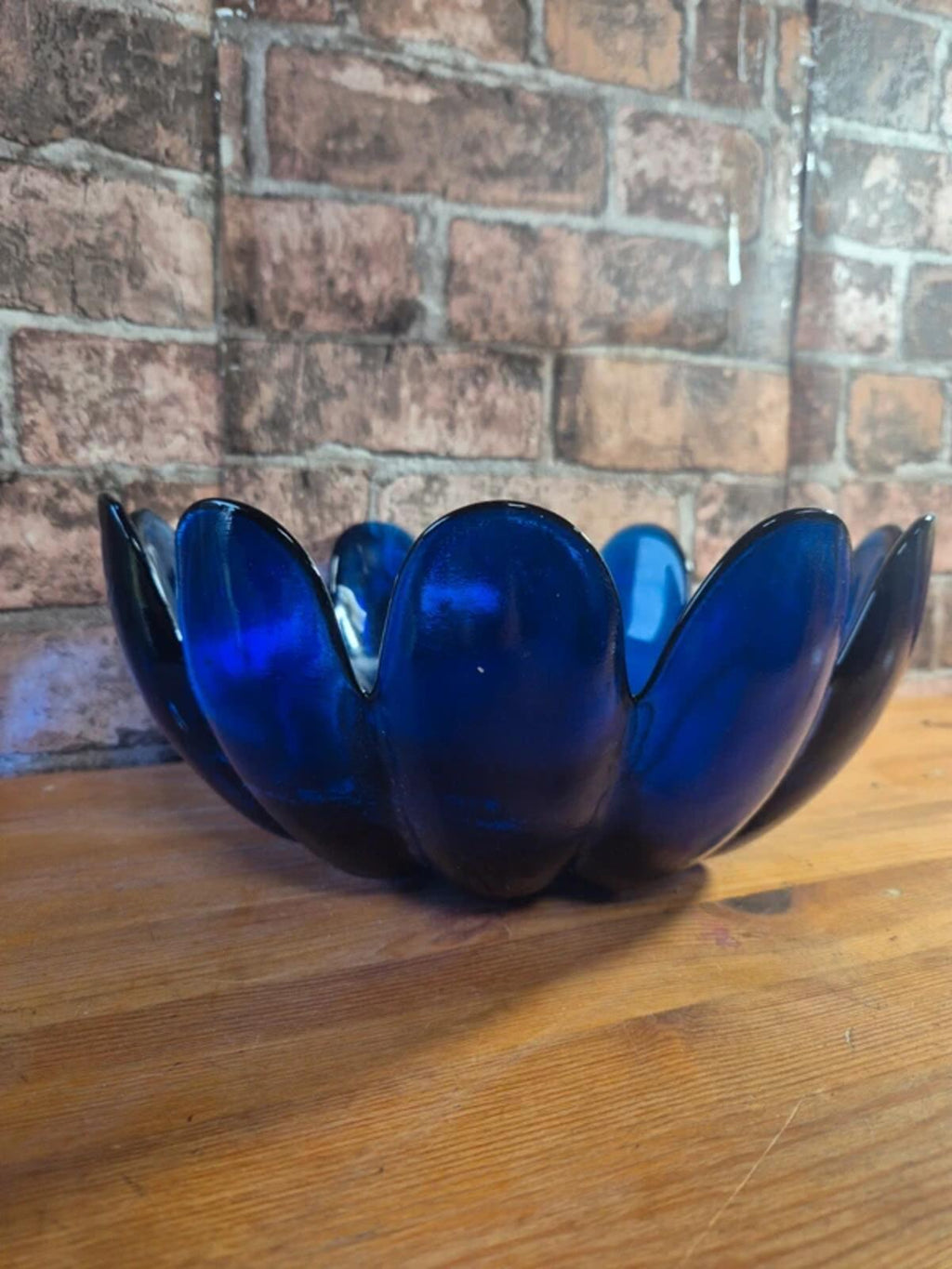 Cobalt blue lotus petal bowl