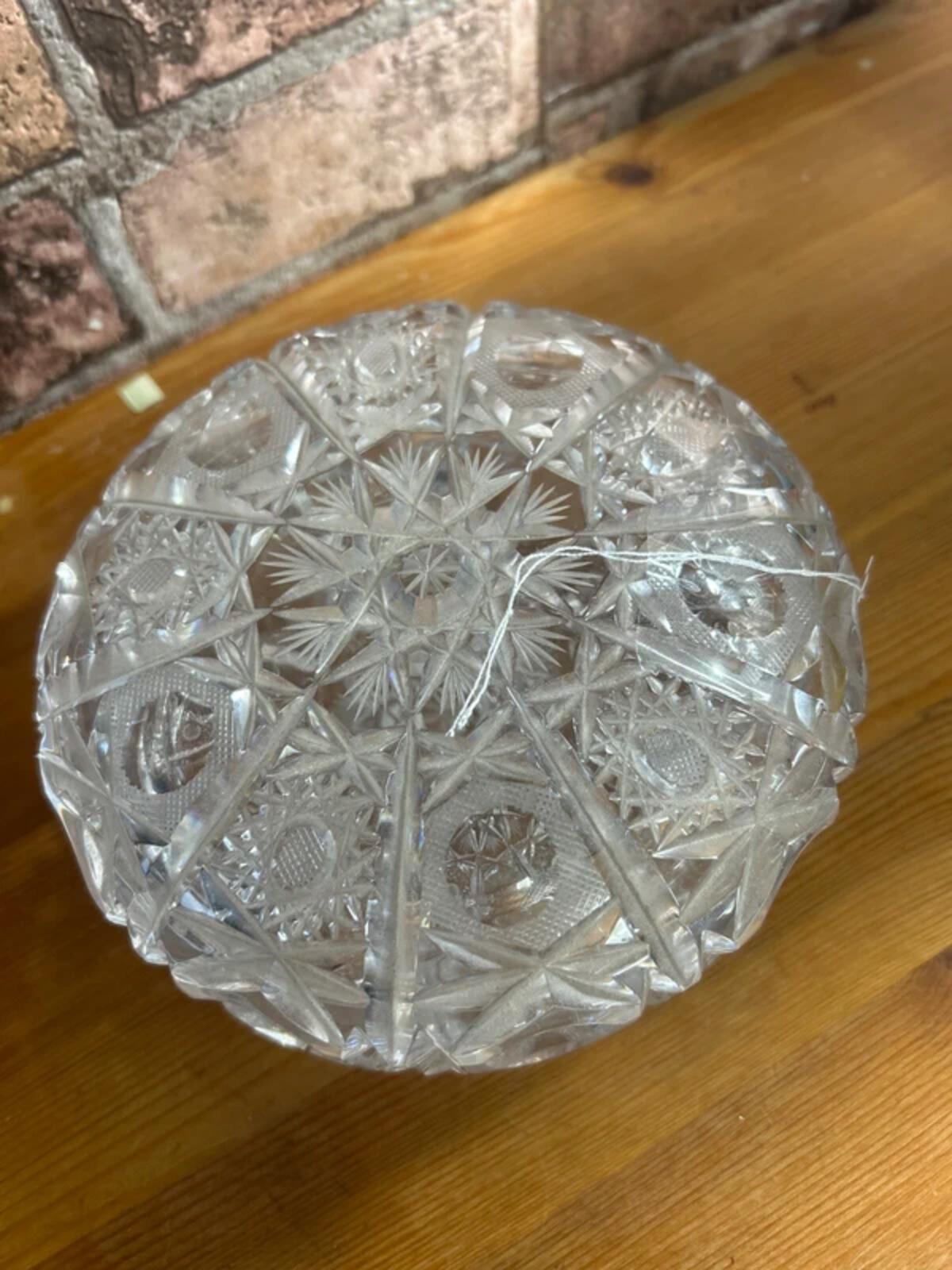 Vintage Handcut Crystal Dish with Lid
