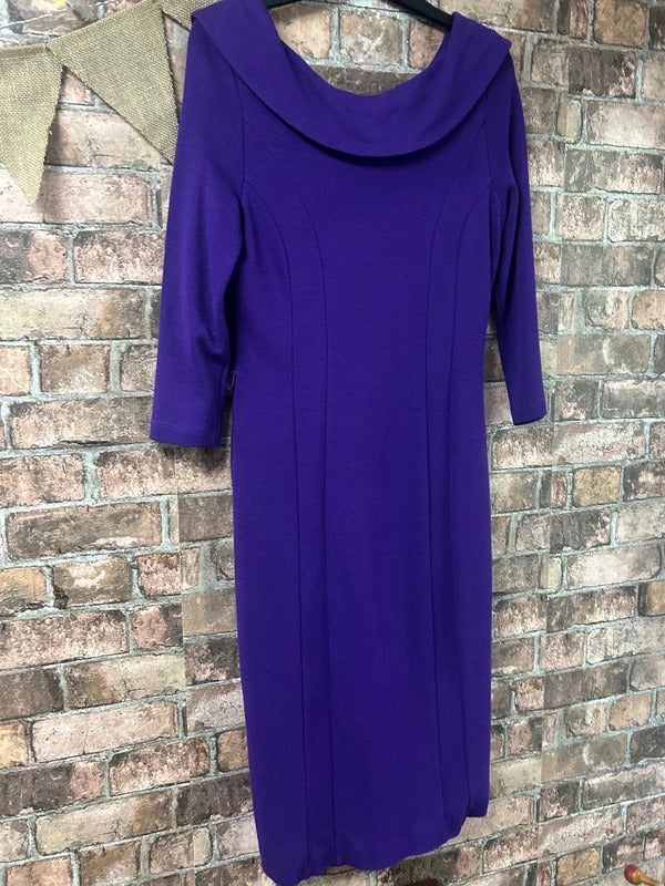 Wallis Purple Midi Dress - Size 10