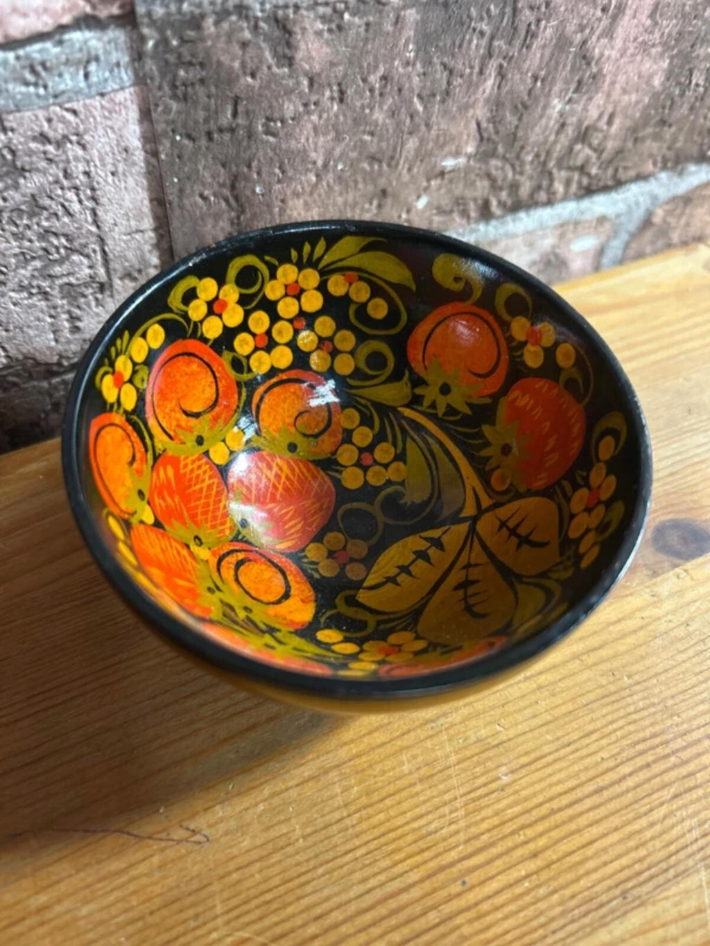 Vintage Wooden Painted Pot