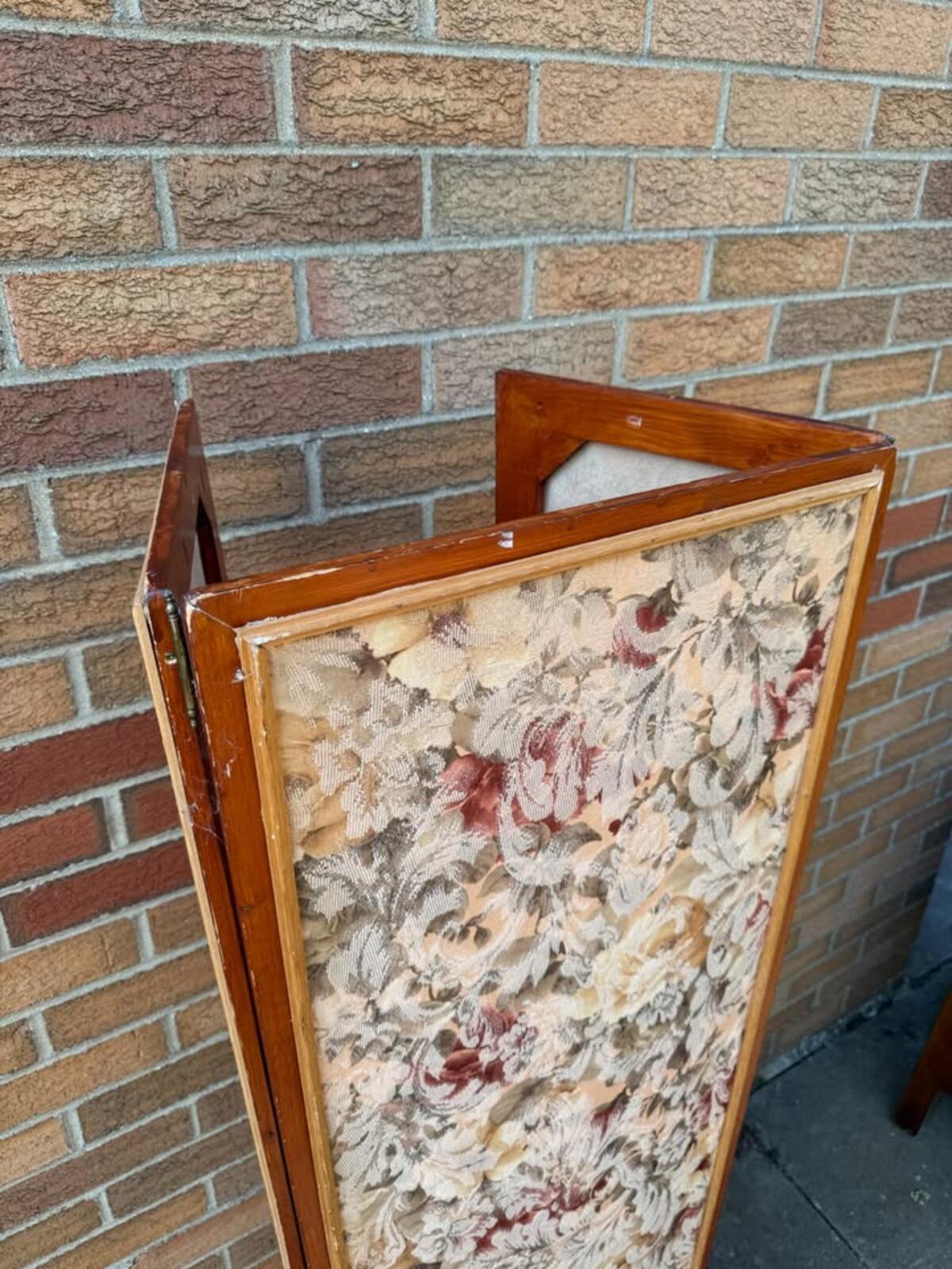 Wooden and Tapestry Bi-fold Screen