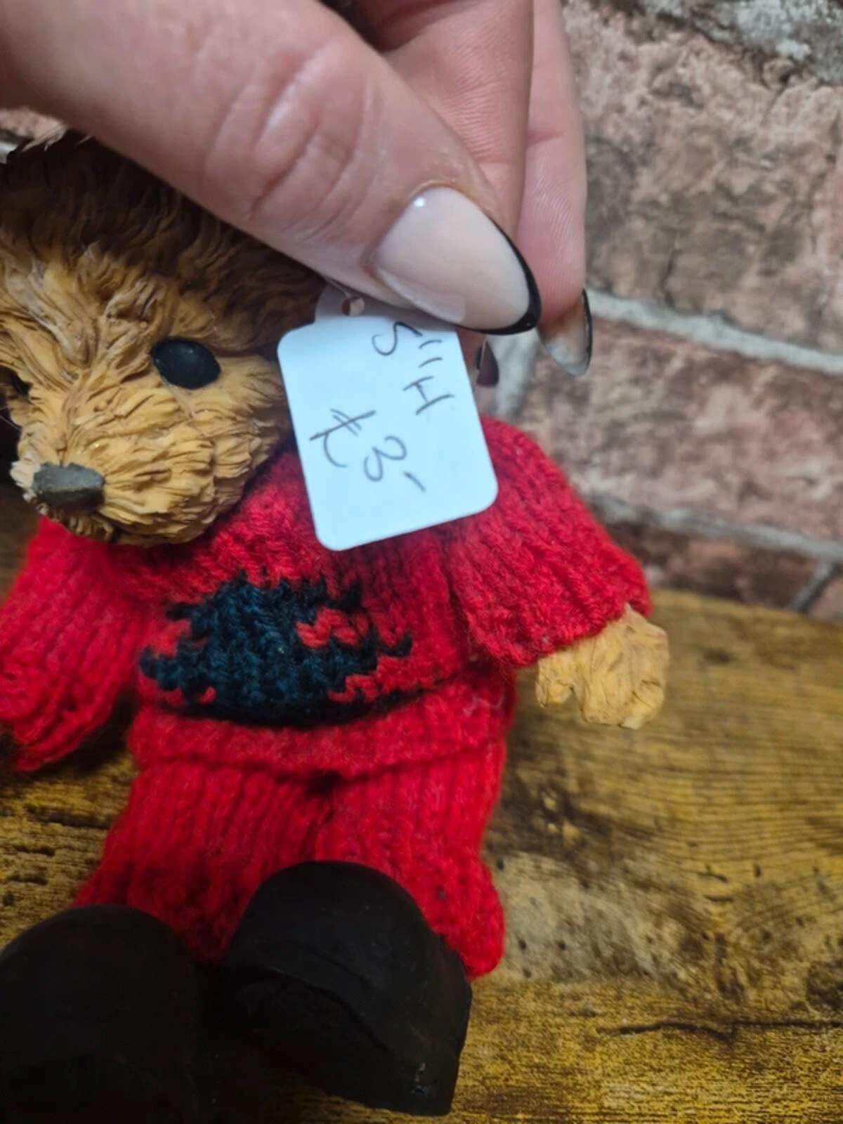 Ceramic and filled teddy bear