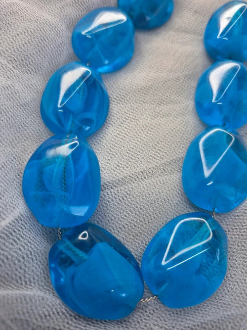 Blue resin necklace