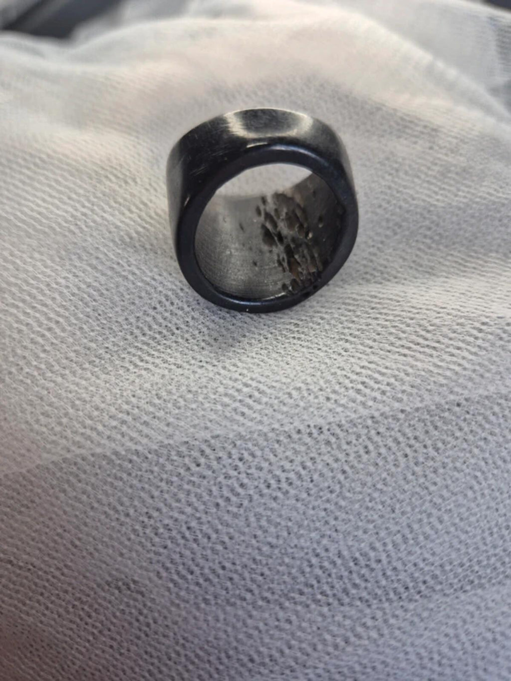 Chunky black natural ring- not adjustable