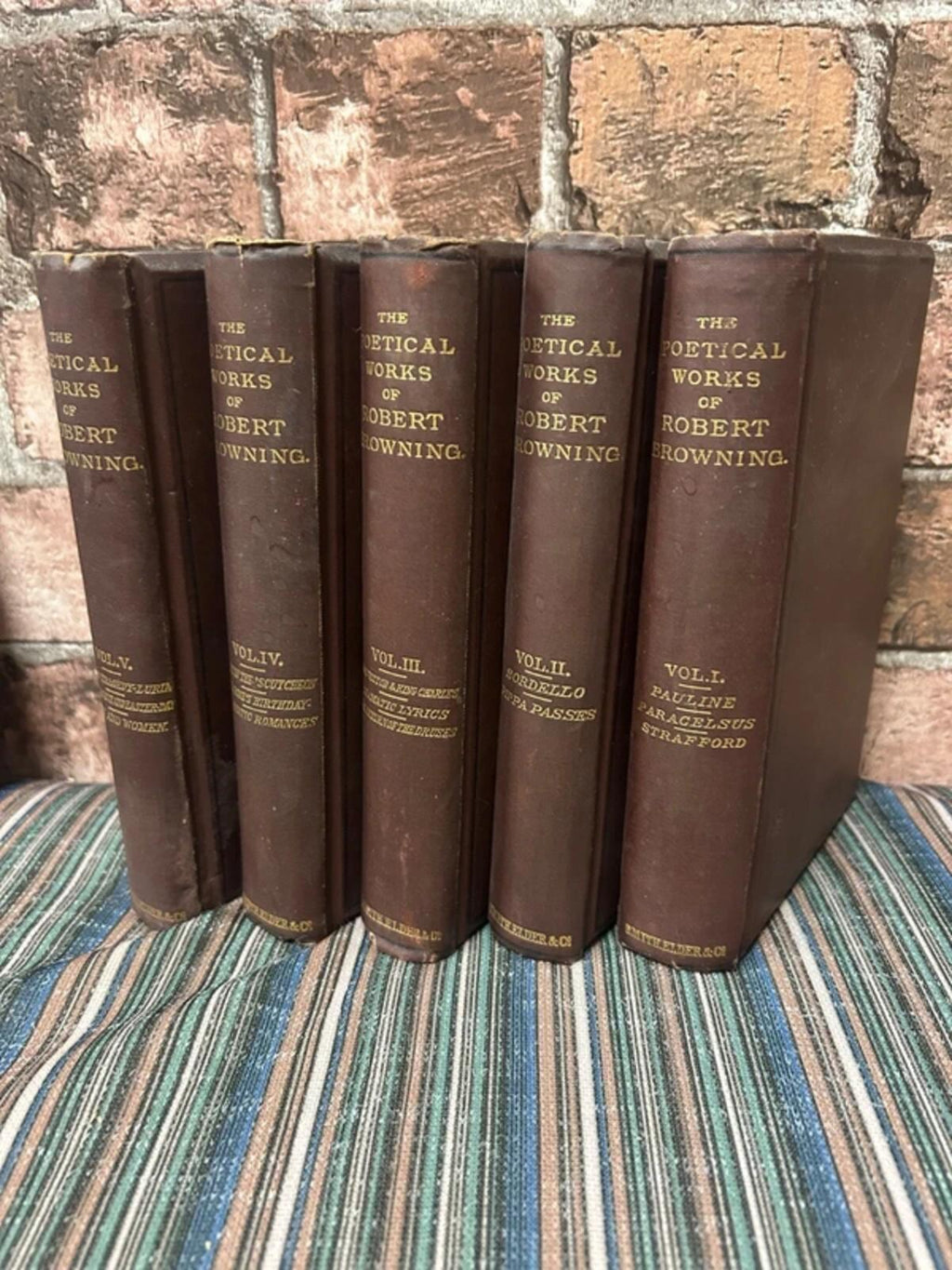 The Poetical Works of Robert Browning Antique Books - Vol 1-5