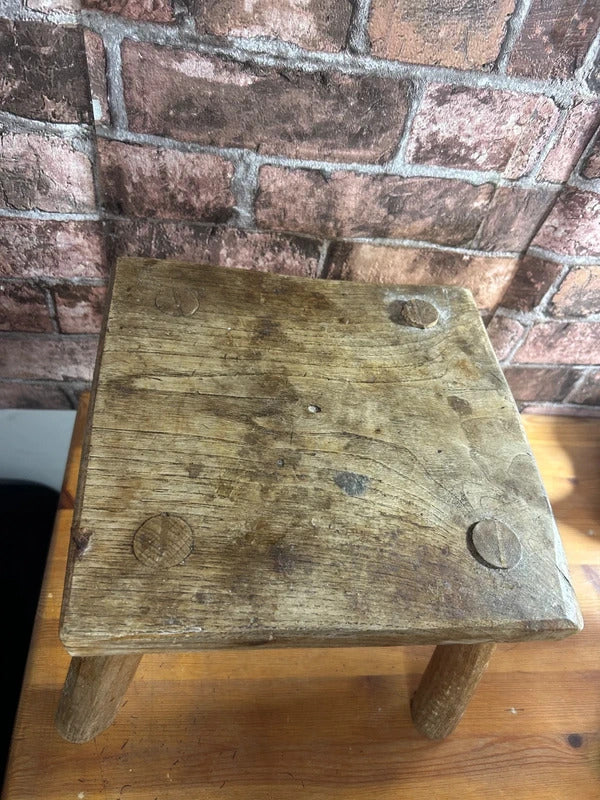 Vintage Hand Carved Milking Stool