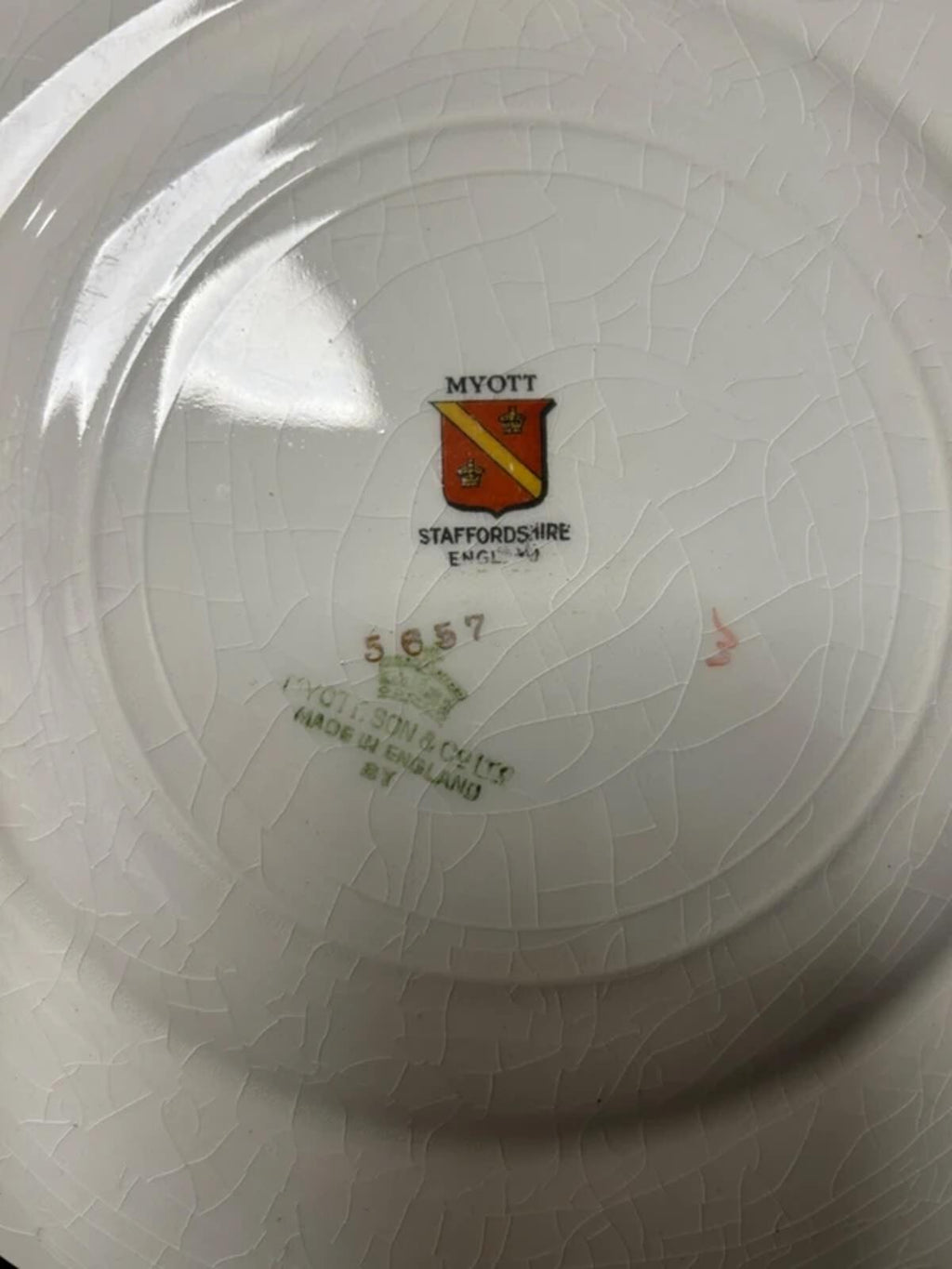 Myott Staffordshire Rose Plates x 3