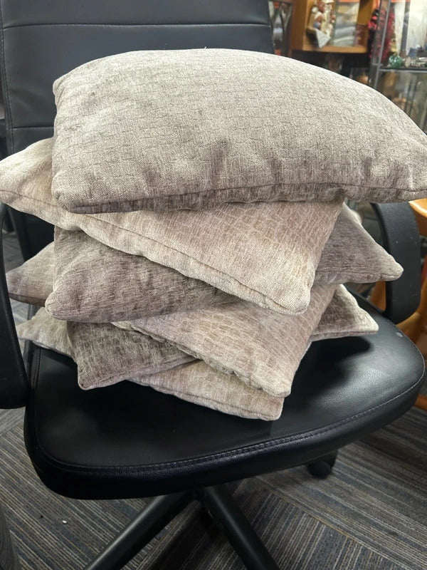 Set of 6 Beige and Mink Cushions