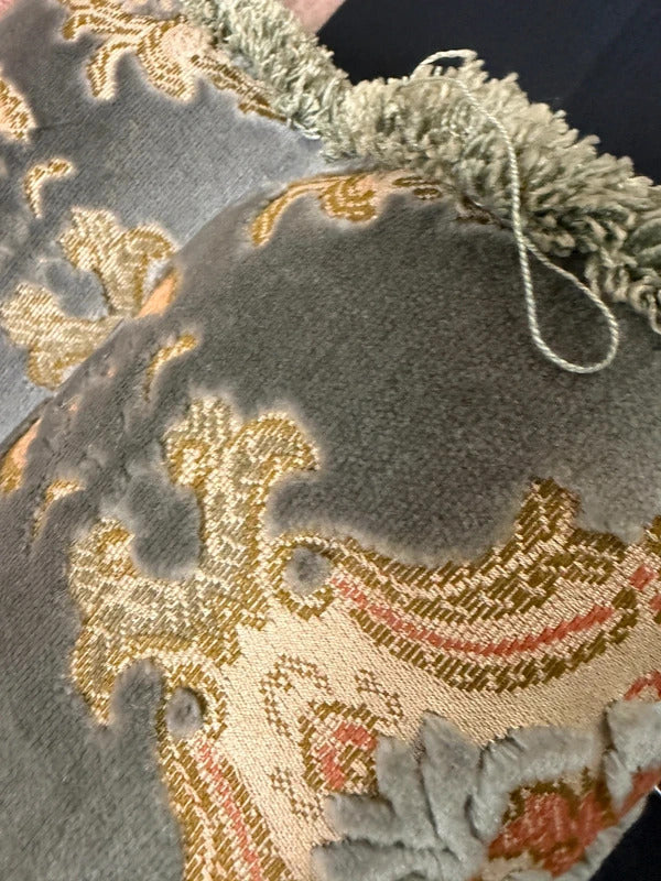 Pair of Chenille Fabric Bolster Cushions