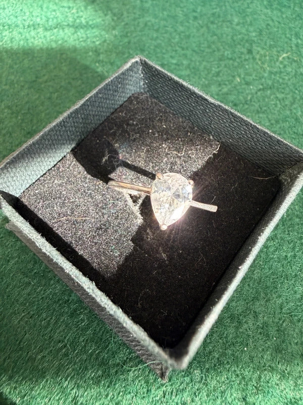 Silver Pear Drop 925 Hallmarked Ring - Size P