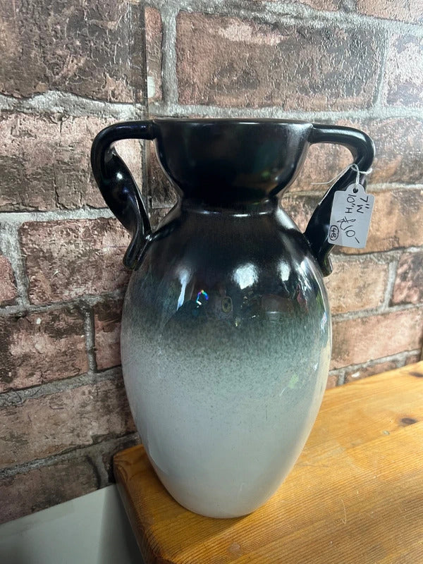 Ceramic Mottled Grey and Black Vase