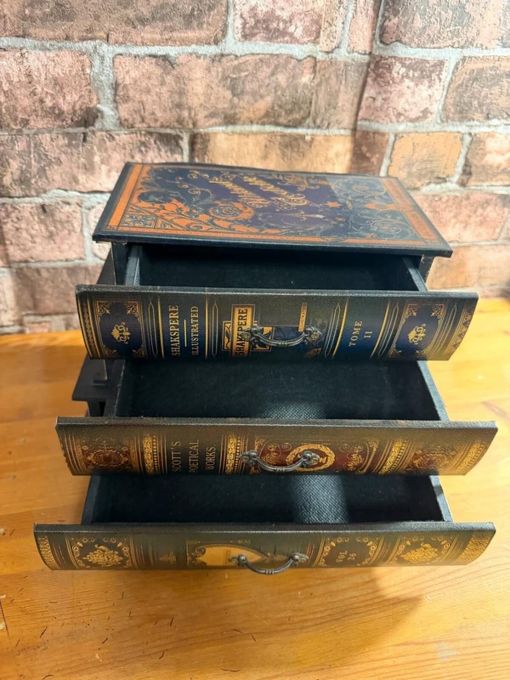Vintage Style Shakespeare Themed Book Drawers