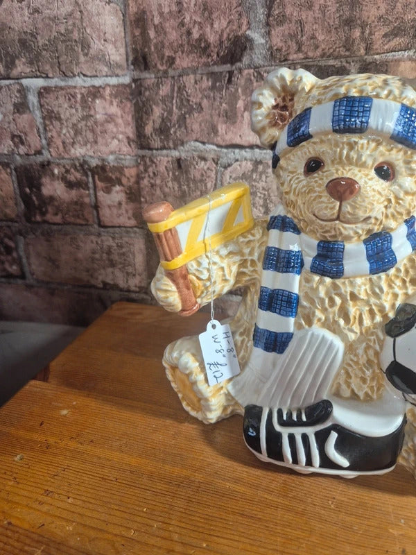 Vintage Leonardo football supporter teddy money box